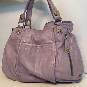George Gina & Lucy lavender leather handbag